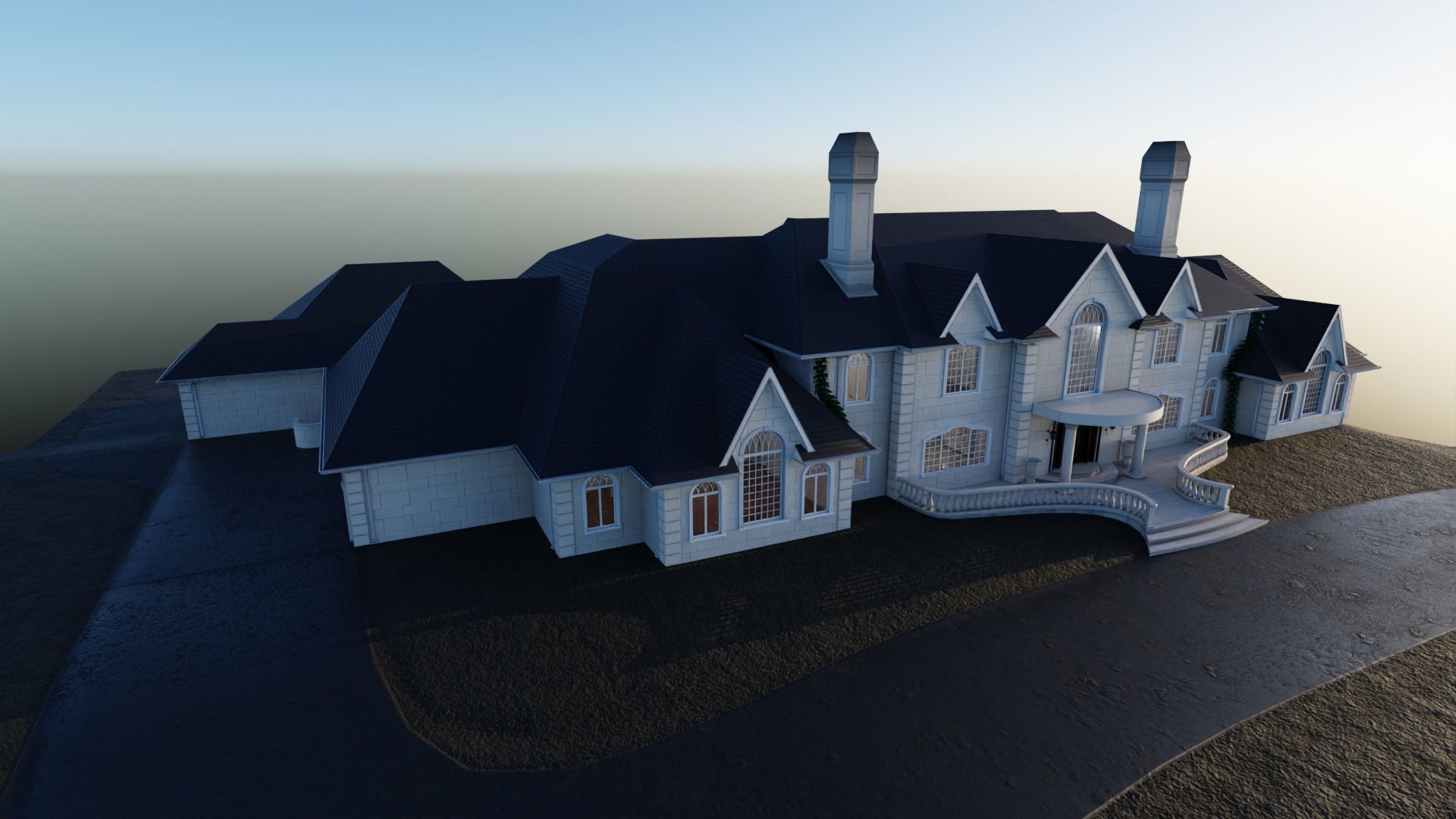 Mega Mansion Low-poly 3D model_47