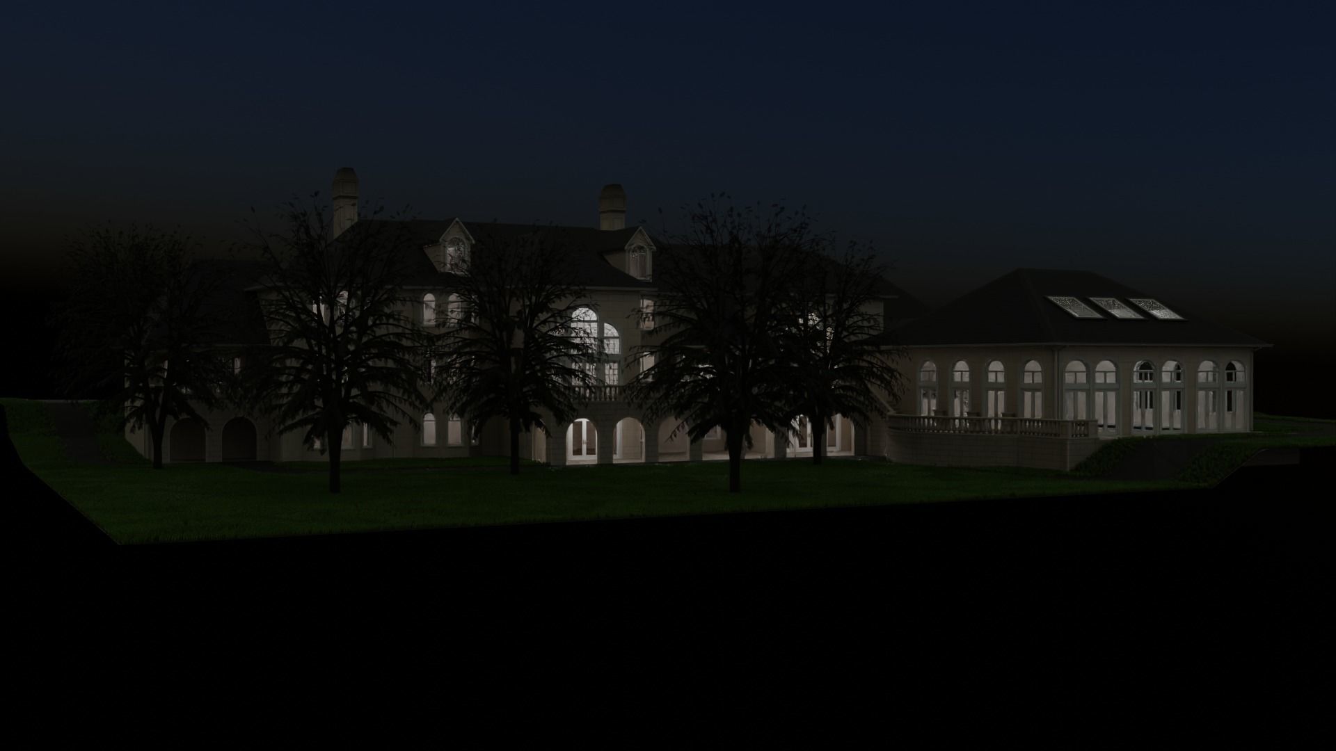 Mega Mansion Low-poly 3D model_5