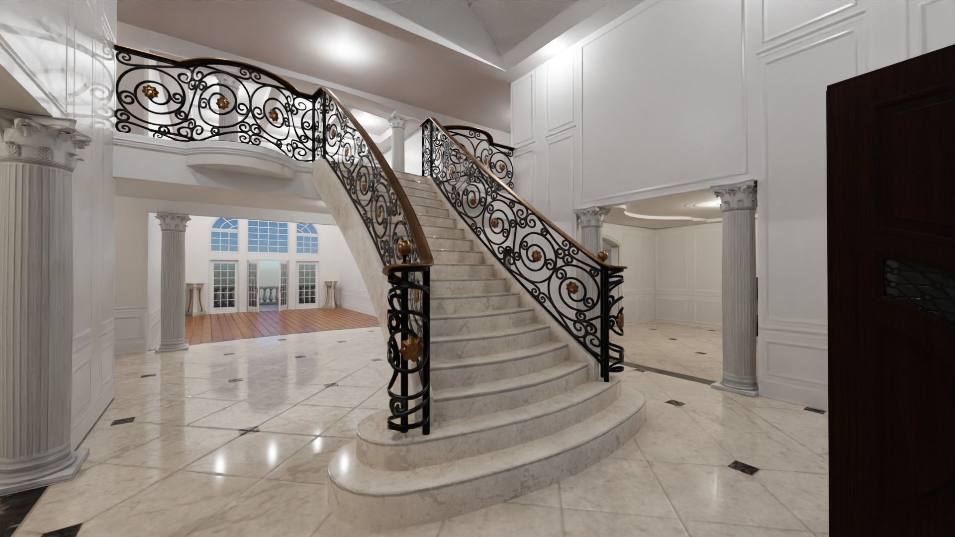 Mega Mansion Low-poly 3D model_24