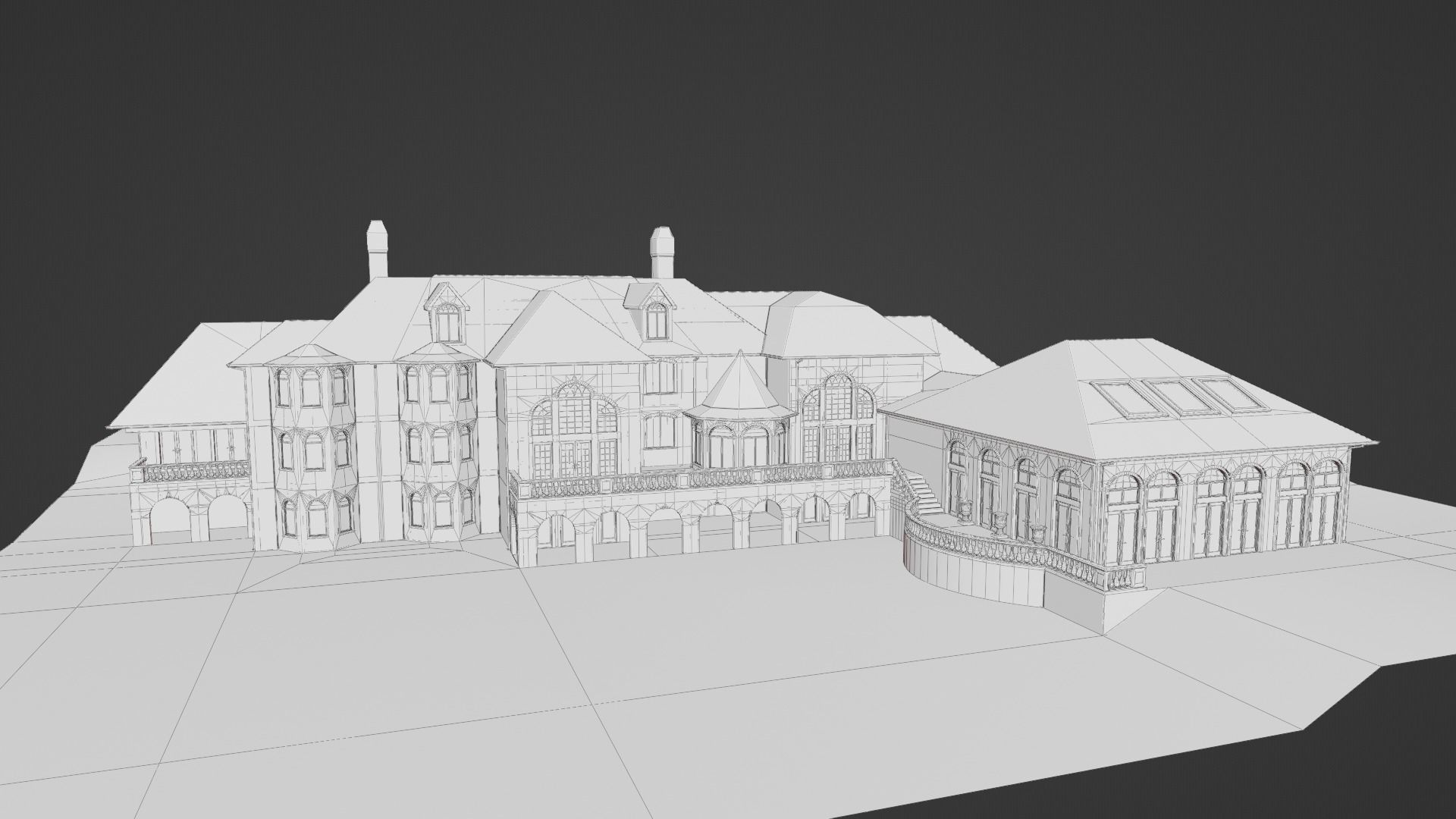 Mega Mansion Low-poly 3D model_48