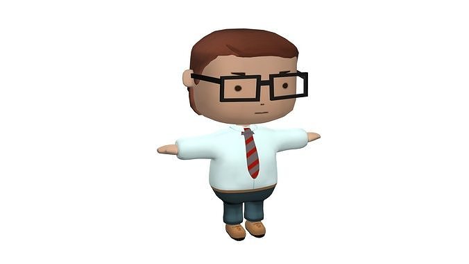 Man Walk with Glasses Low-poly 3D model