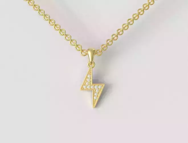 Diamond Thunderbolt Pendant
