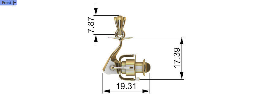 Spinning Fishing Reel Necklace Charm Nautical Jewelry 3D print model_10