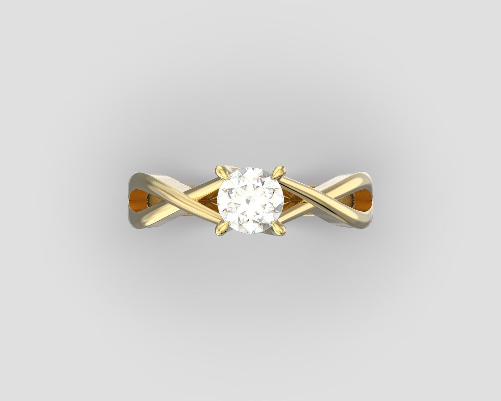 R 026 Solitaire ring 3D print model_1