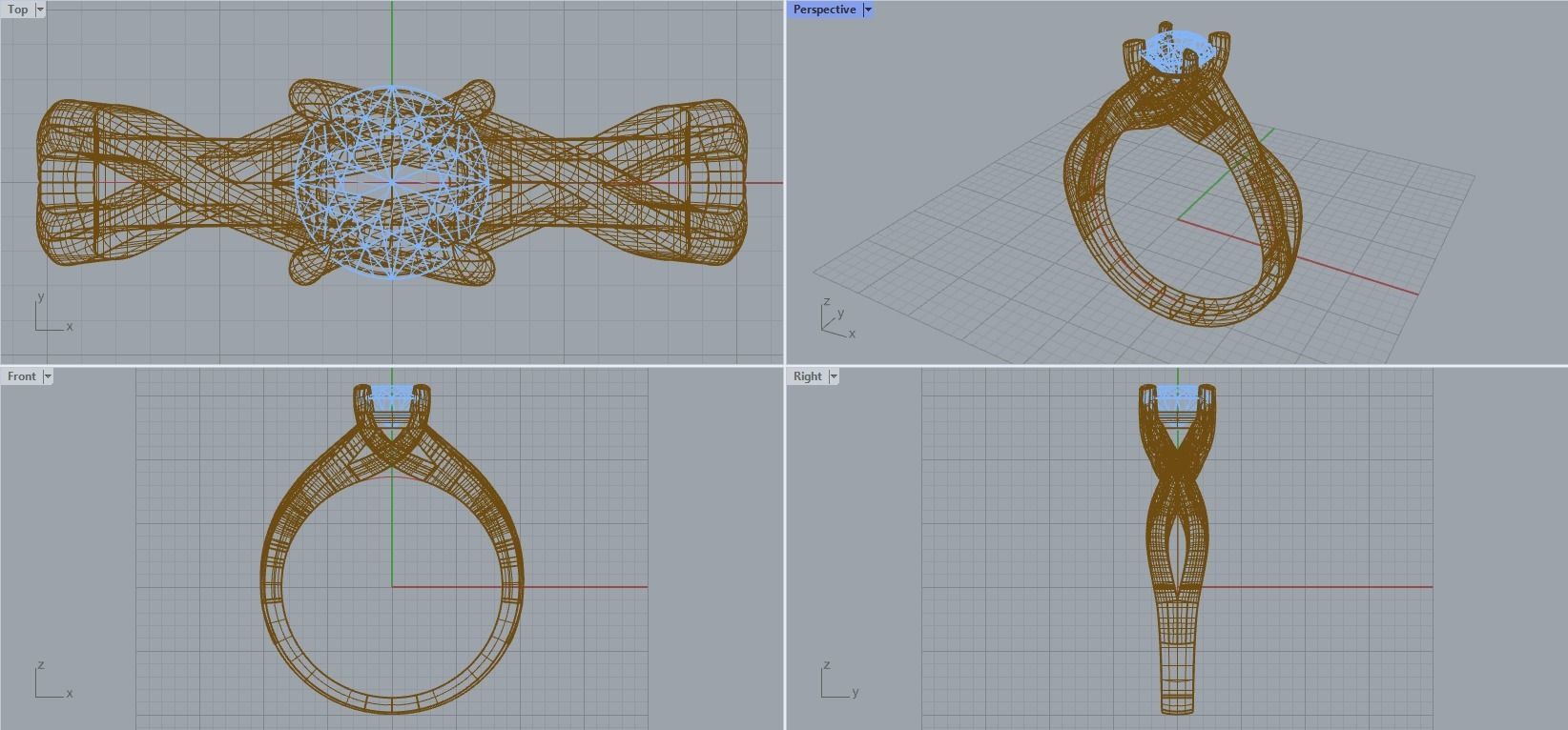 R 026 Solitaire ring 3D print model_9