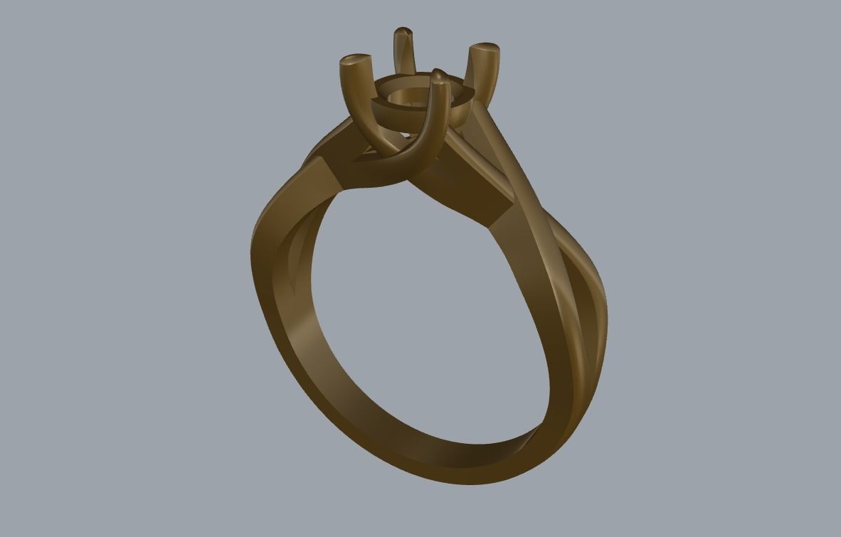 R 026 Solitaire ring 3D print model_10
