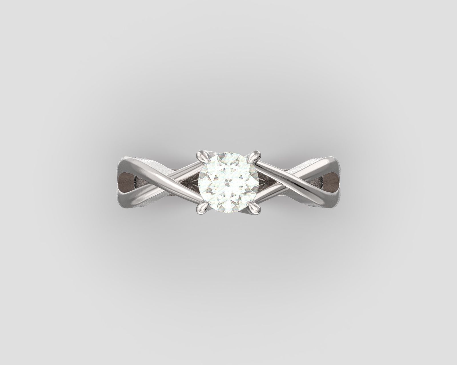 R 026 Solitaire ring 3D print model_5