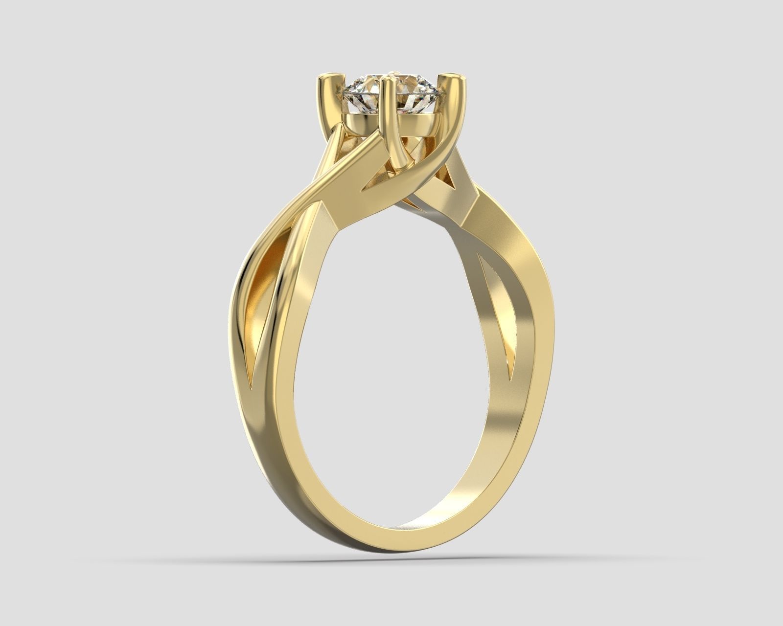 R 026 Solitaire ring 3D print model_2