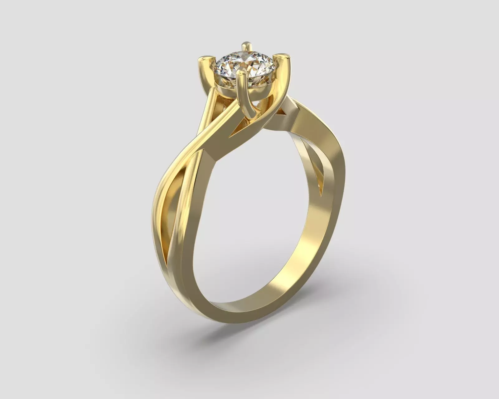 R 026 Solitaire ring 3D print model_0
