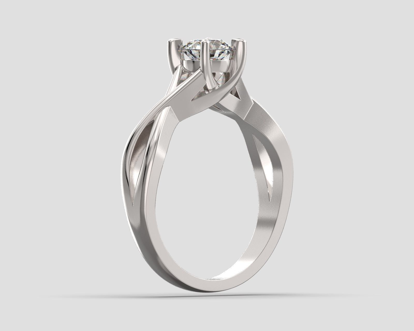 R 026 Solitaire ring 3D print model_6