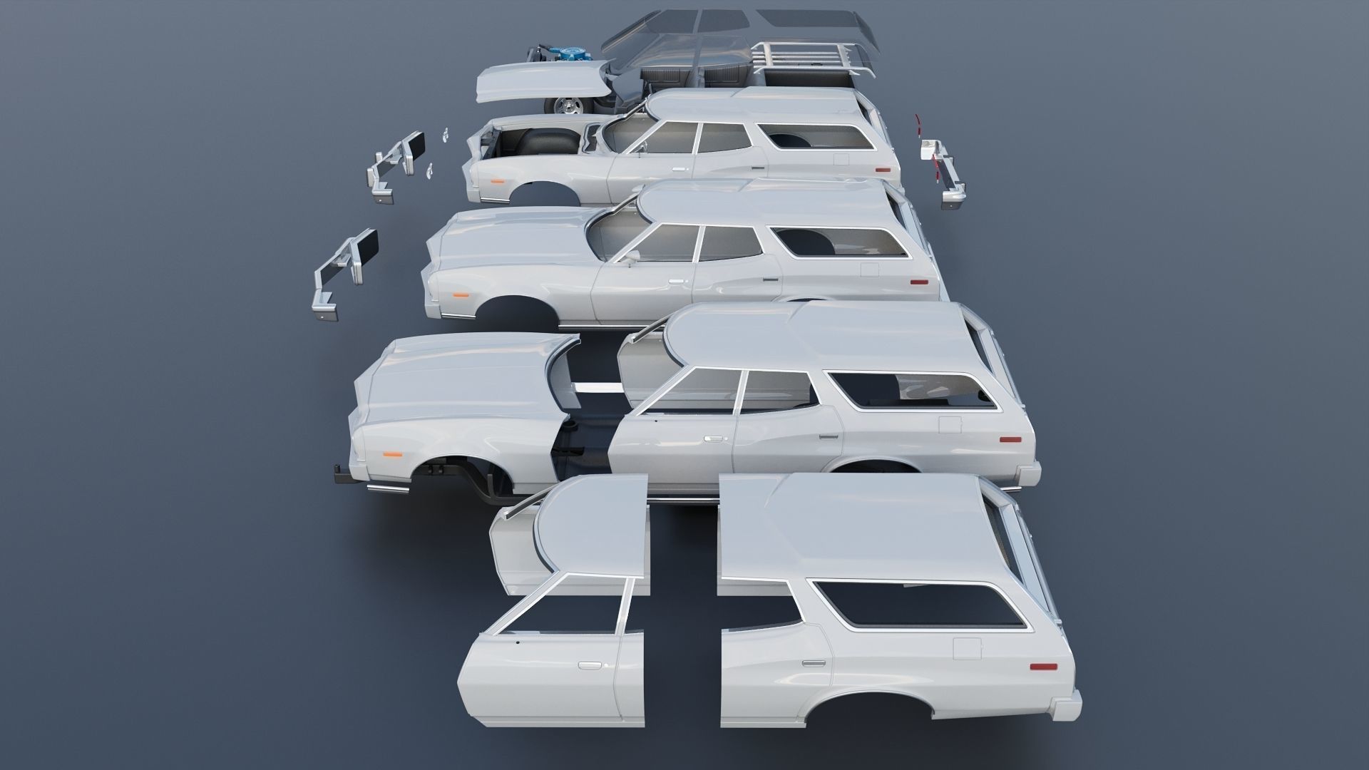Gran Torino Wagon 1974 3D print model_15
