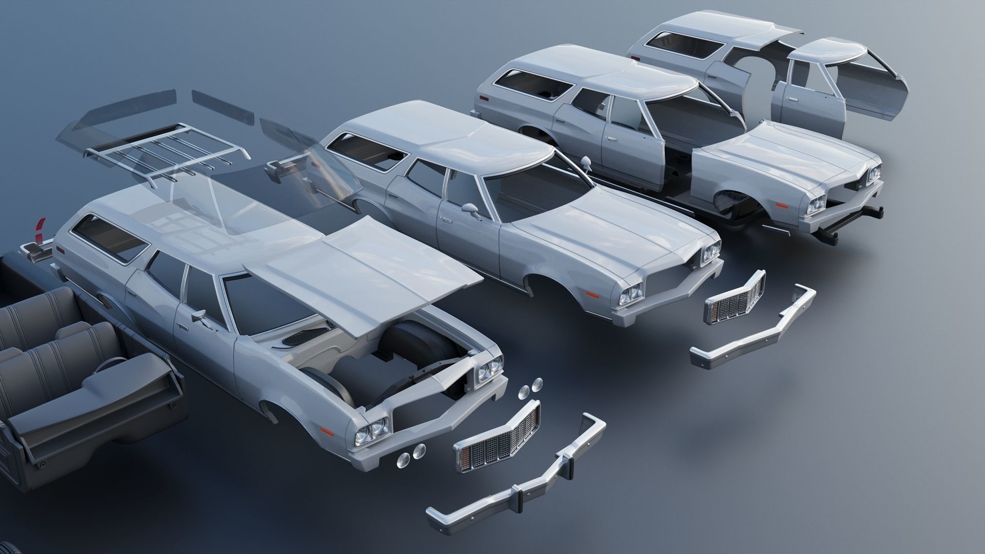 Gran Torino Wagon 1974 3D print model_18