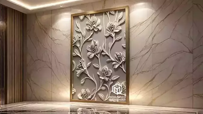 Modern Wall Panel Relief for CNC and 3D Printing 09 3D print model