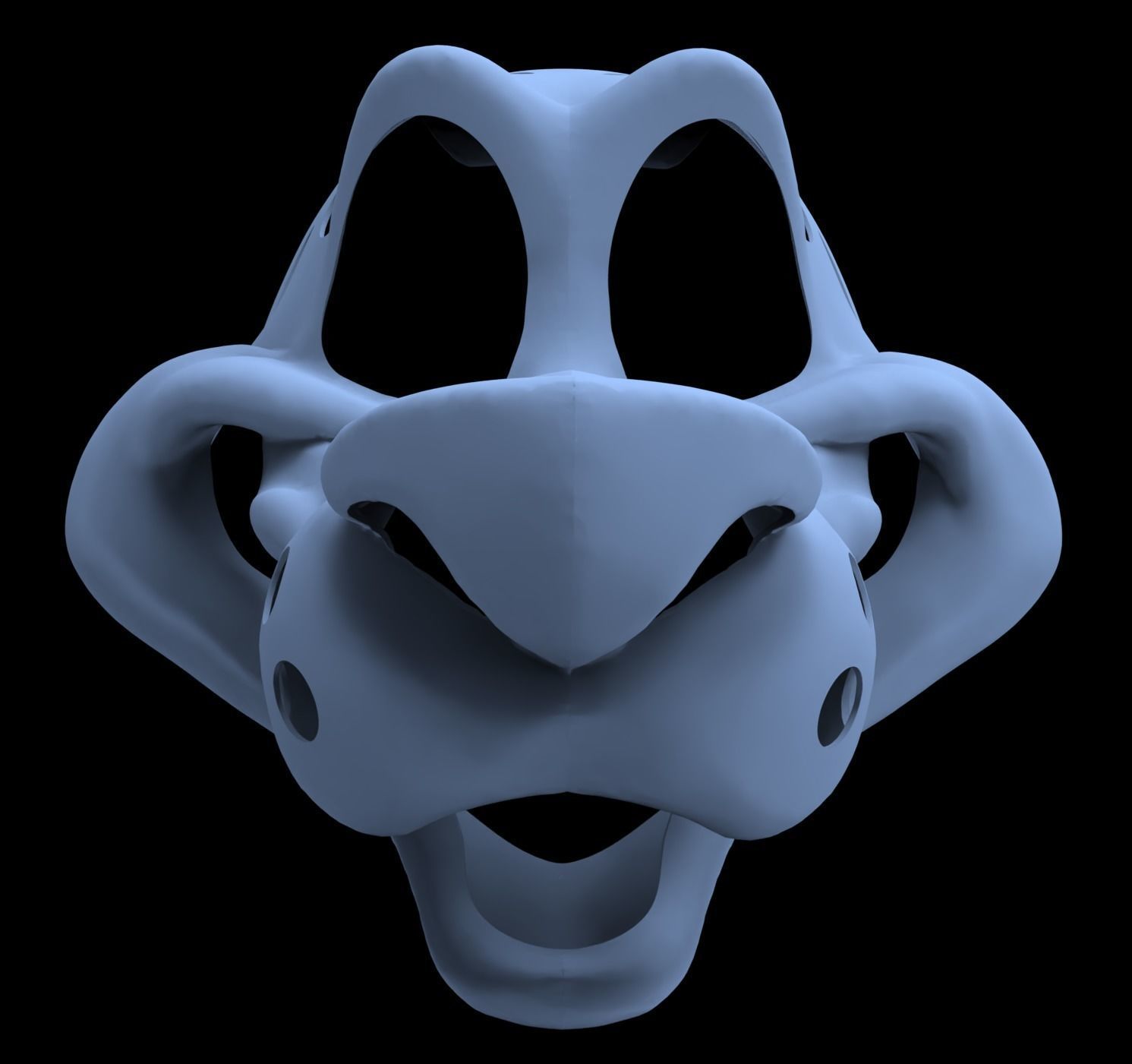 Long Snoot Canine Fursuit Head Base 3D print model_3