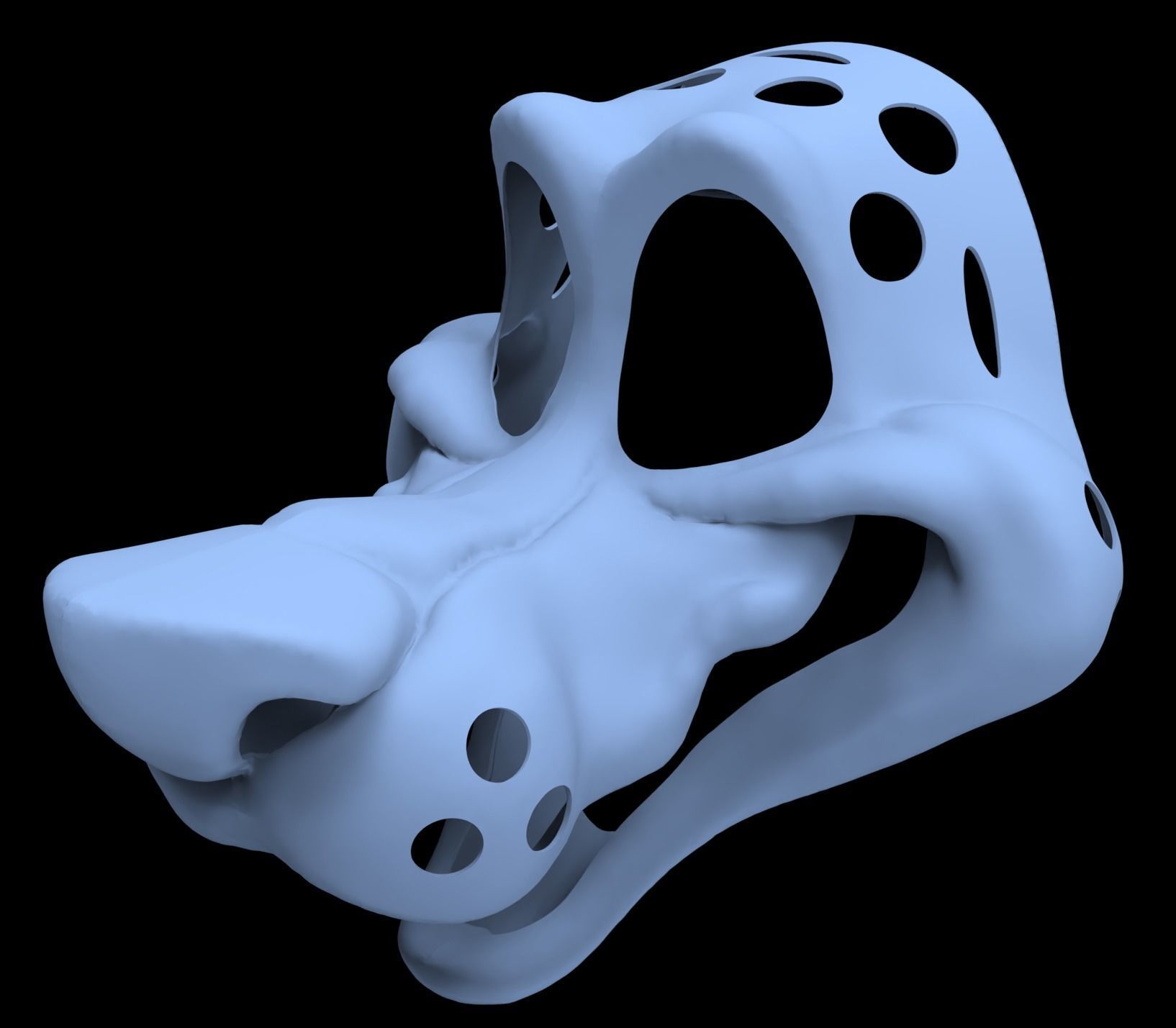 Long Snoot Canine Fursuit Head Base 3D print model_2