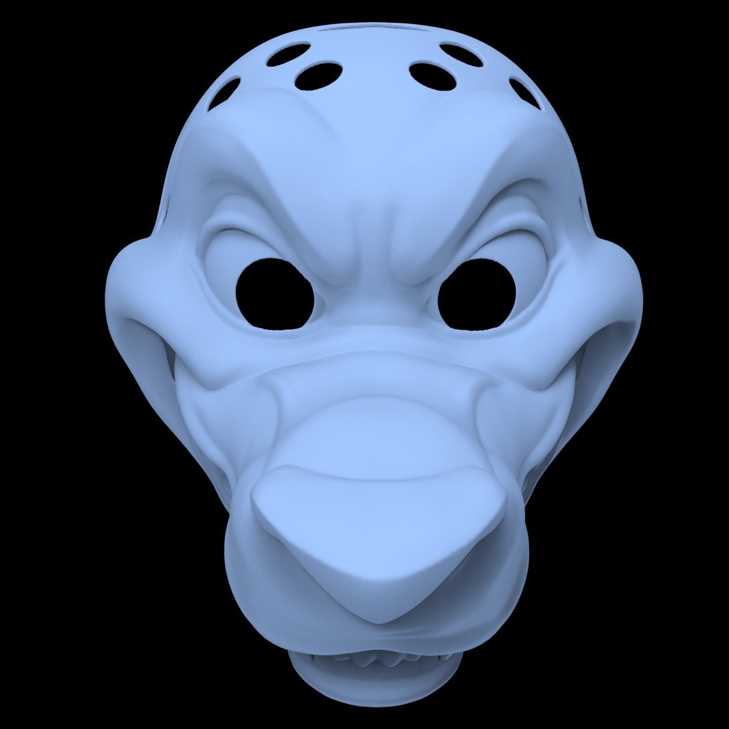 Grinning Canine Fursuit Head Base 3D print model_7