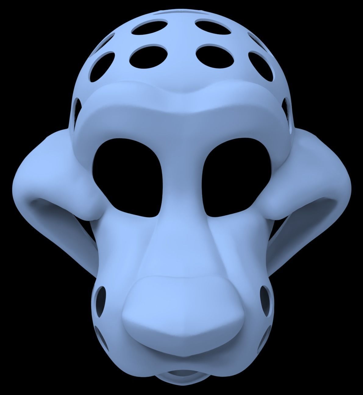 Generic Canine Fursuit Head Base 3D print model_5