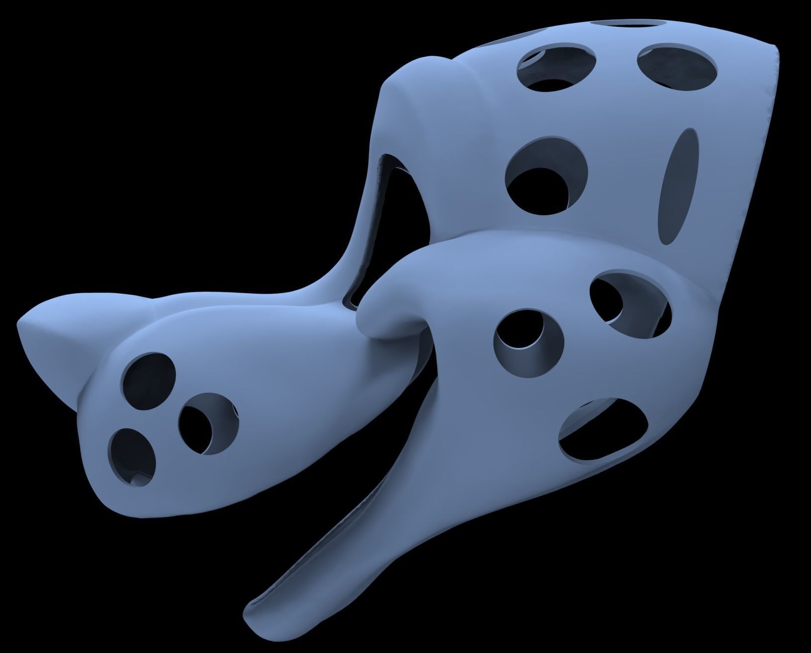 Generic Canine Fursuit Head Base 3D print model_3