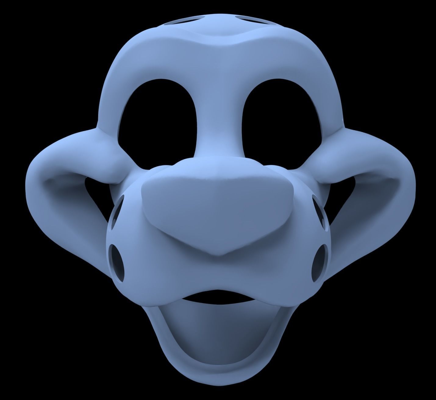 Generic Canine Fursuit Head Base 3D print model_1