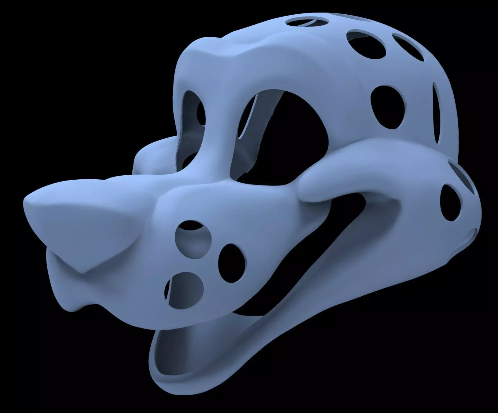 Generic Canine Fursuit Head Base 3D print model_0