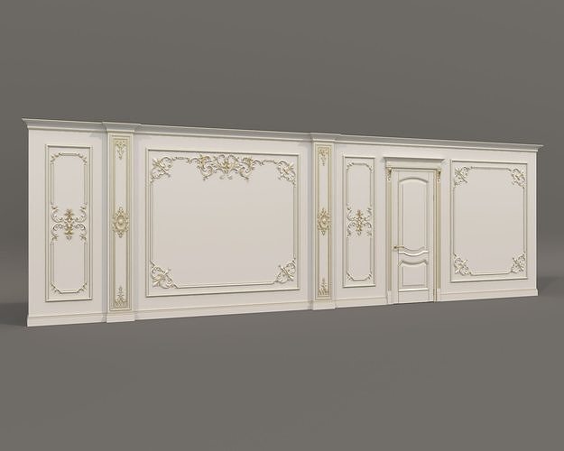 Wall Molding in Classic French style 36 3D model