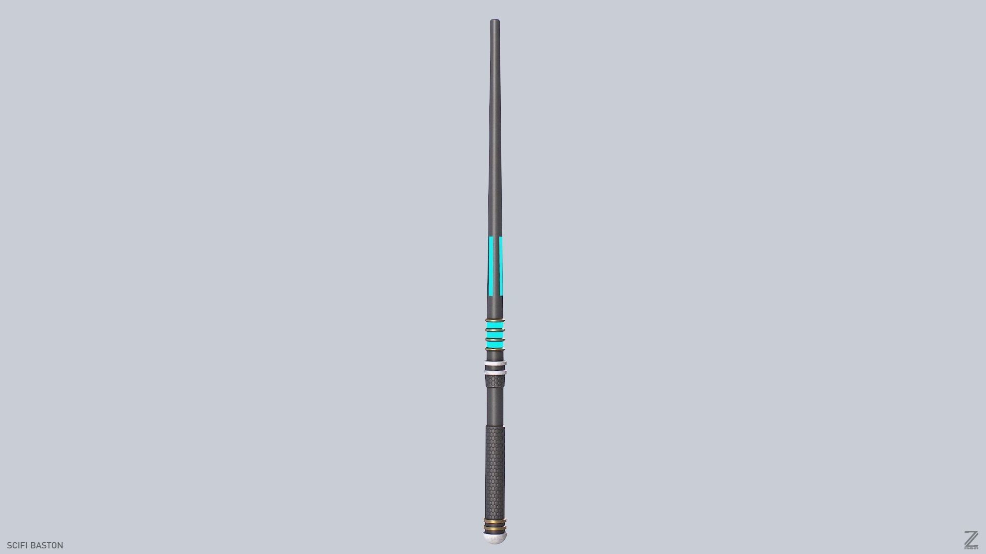 Sci fi baston Low-poly 3D model_2