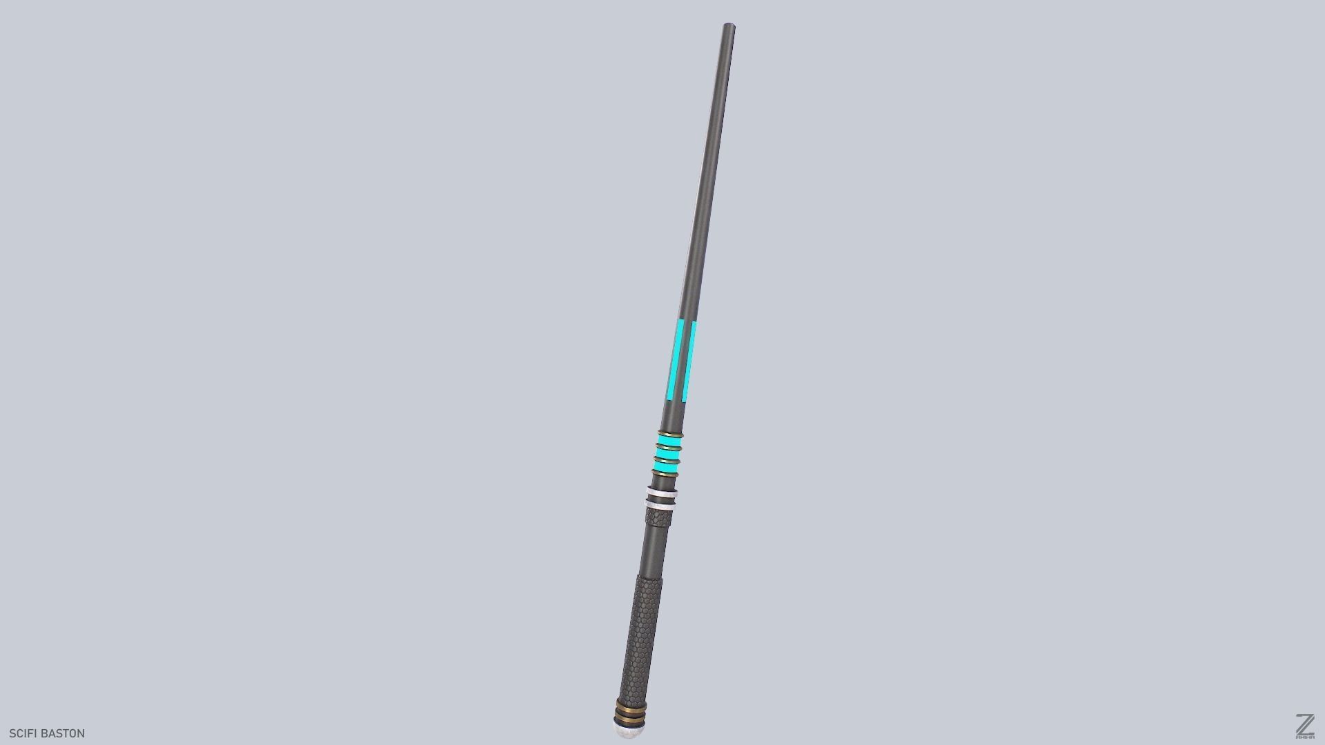 Sci fi baston Low-poly 3D model_8