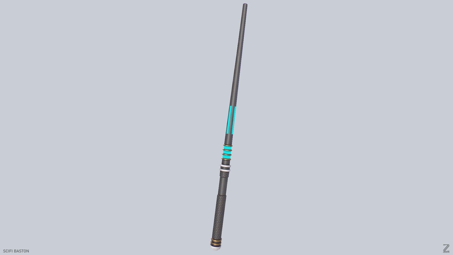 Sci fi baston Low-poly 3D model_4