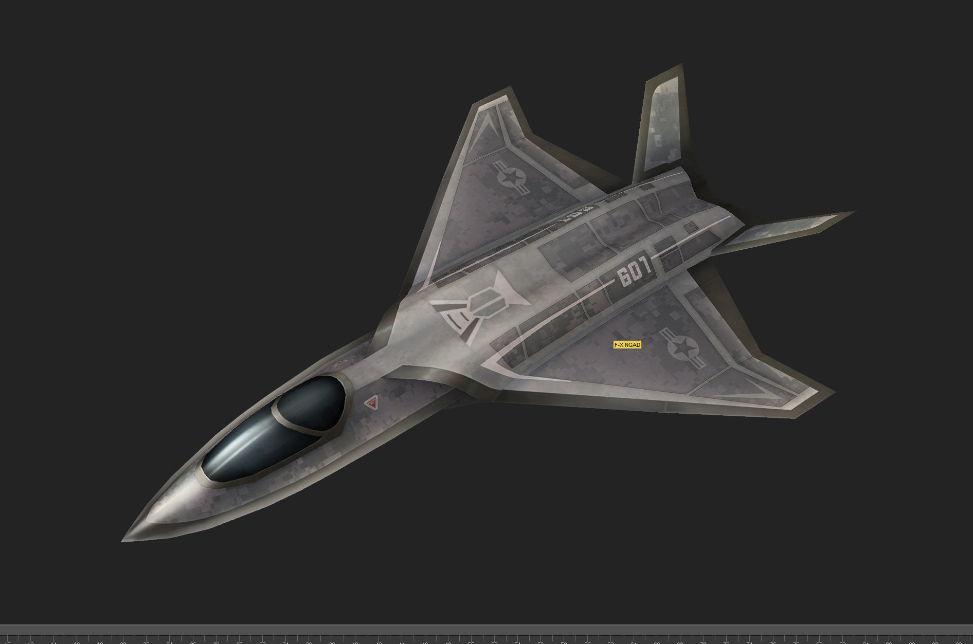 F-X  NGAD concept aircraft painted game model Low-poly 3D model Low-poly 3D model_1