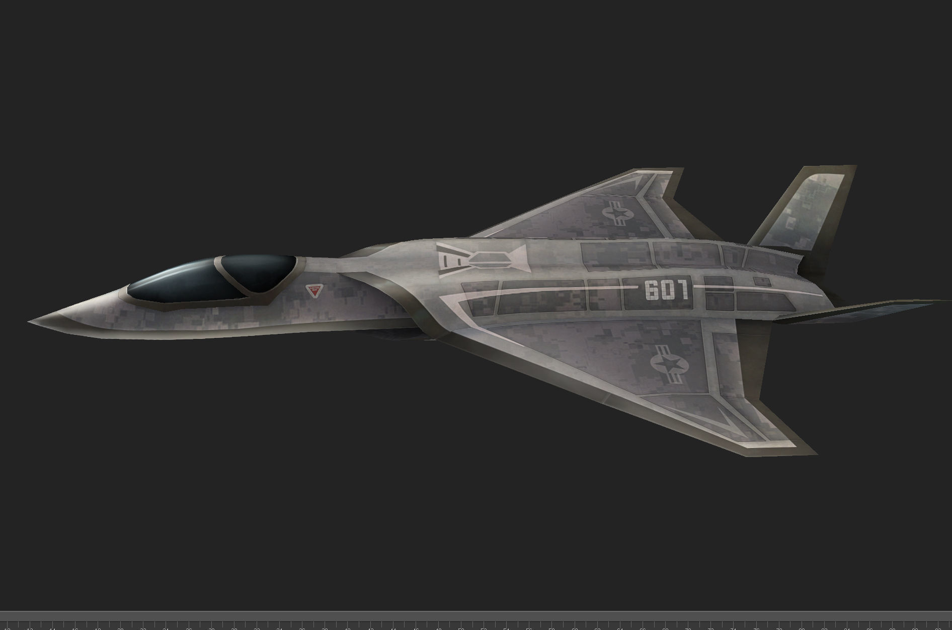 F-X  NGAD concept aircraft painted game model Low-poly 3D model Low-poly 3D model_4