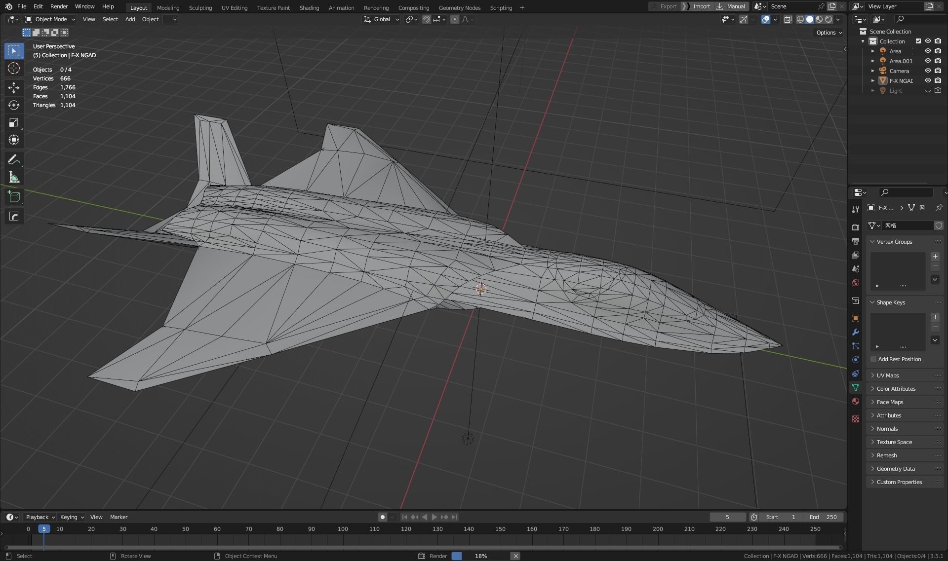 F-X  NGAD concept aircraft painted game model Low-poly 3D model Low-poly 3D model_13