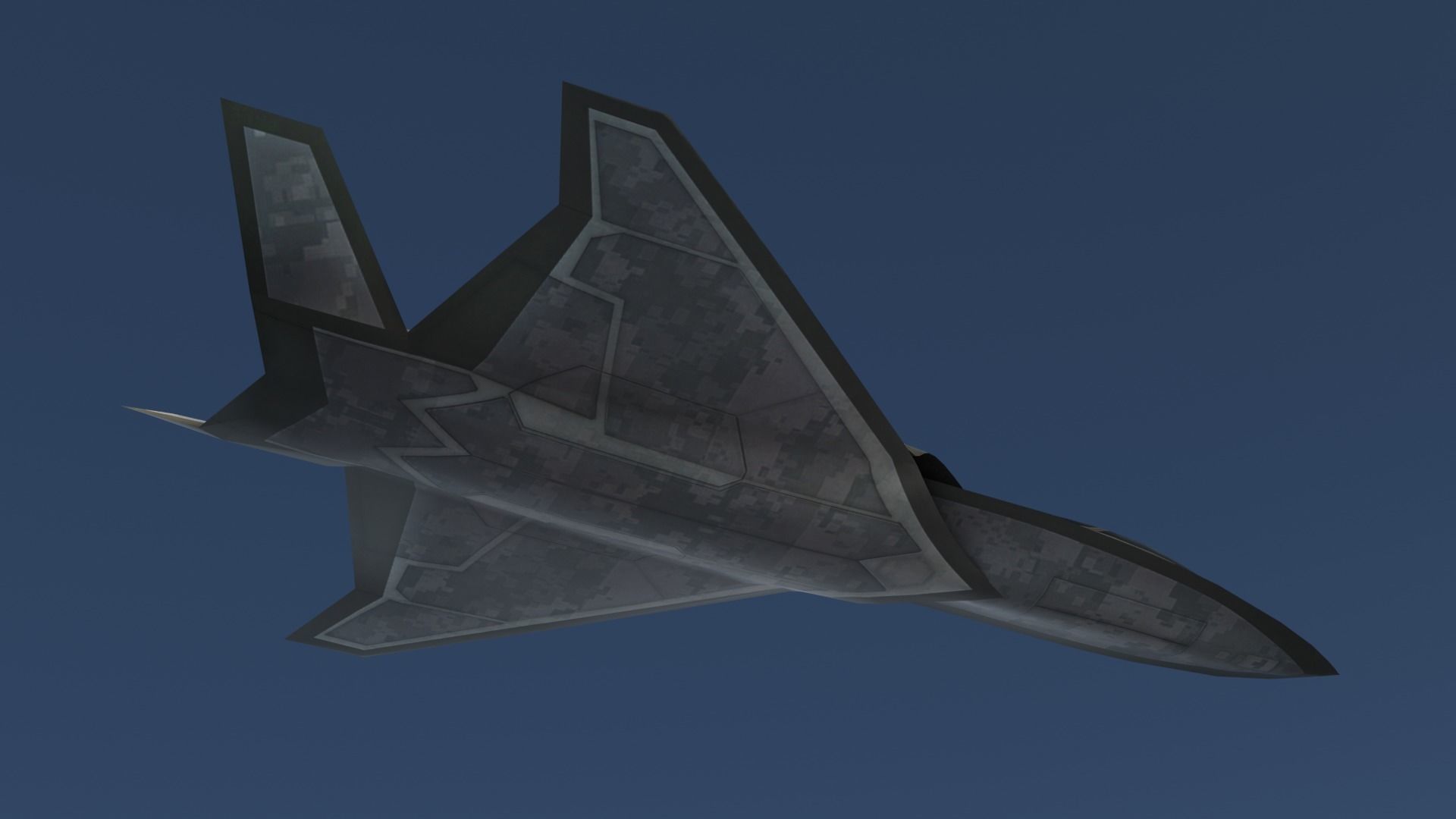 F-X  NGAD concept aircraft painted game model Low-poly 3D model Low-poly 3D model_8