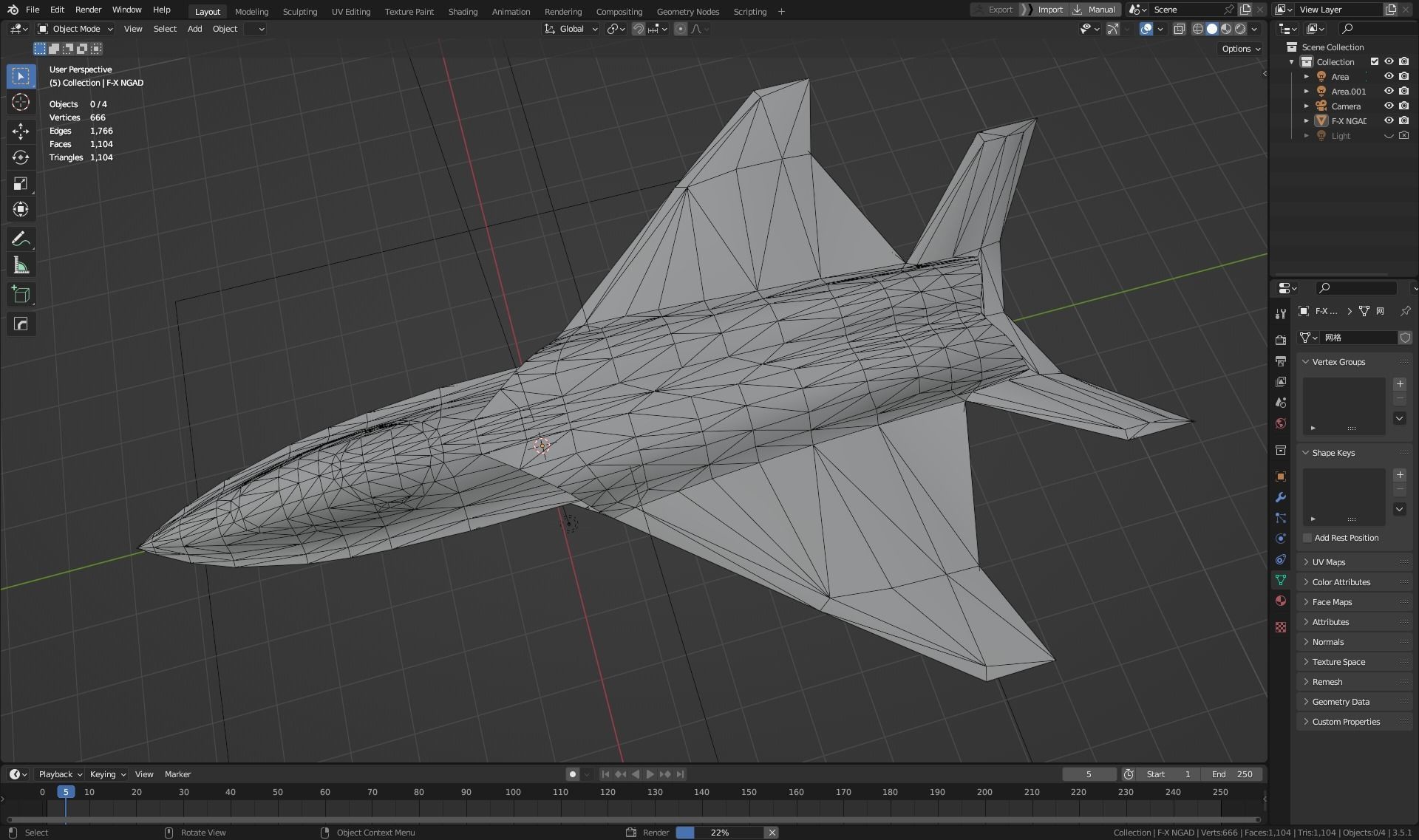 F-X  NGAD concept aircraft painted game model Low-poly 3D model Low-poly 3D model_14