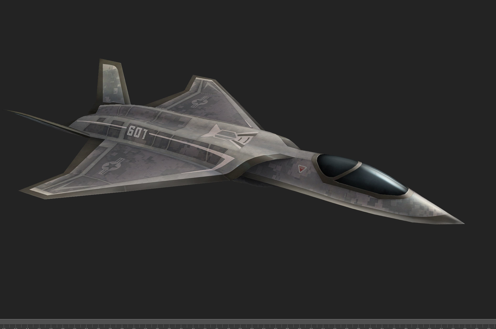 F-X  NGAD concept aircraft painted game model Low-poly 3D model Low-poly 3D model_6