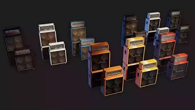 Guitar Amplifiers - 3D Asset Pack 3D model