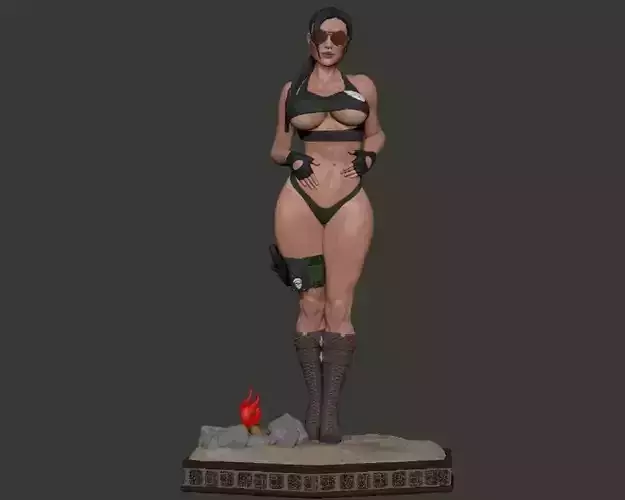 Sexy Lara Croft Cosplay Statue 3D Model STL Ready to Print