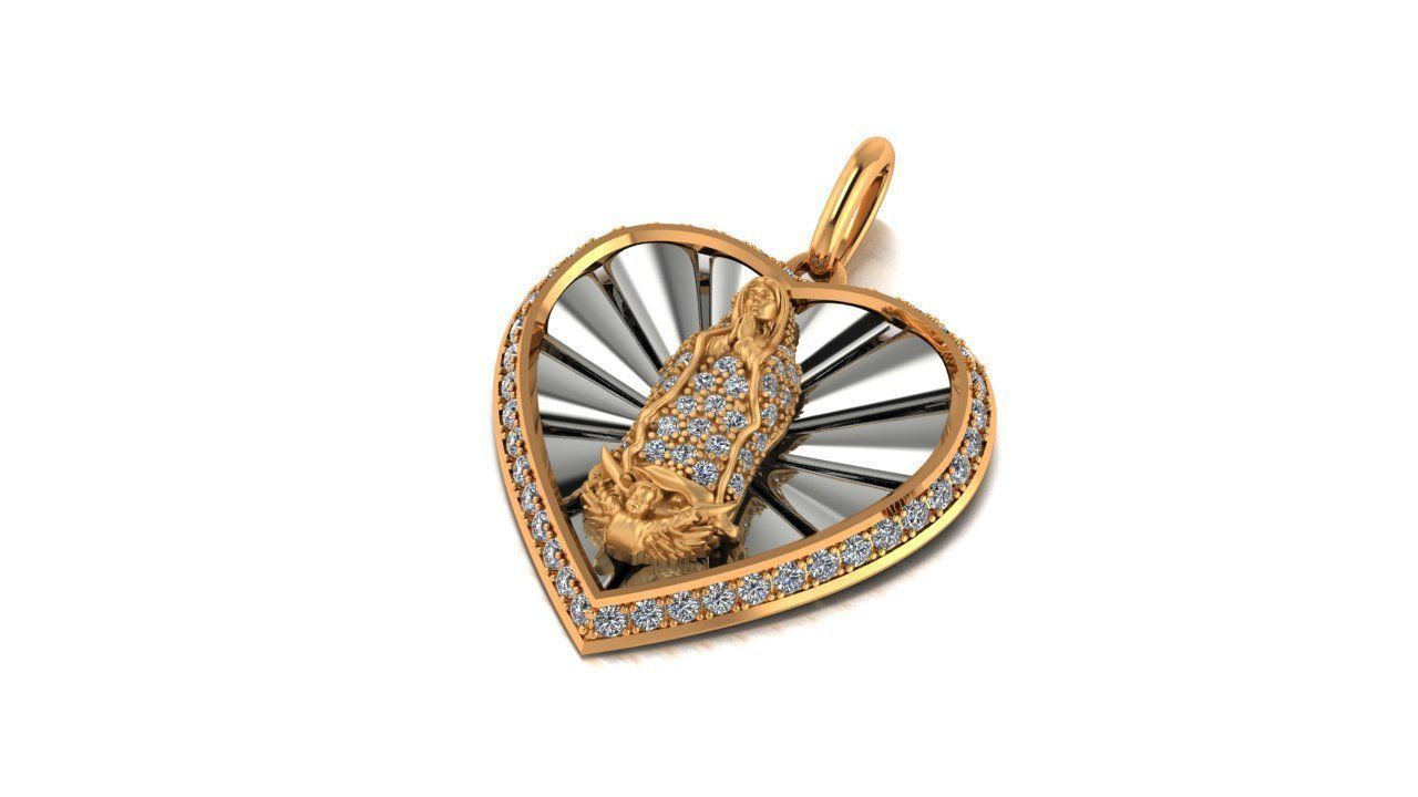 Virgen Guadalupe en forma de corazon 3D print model_6