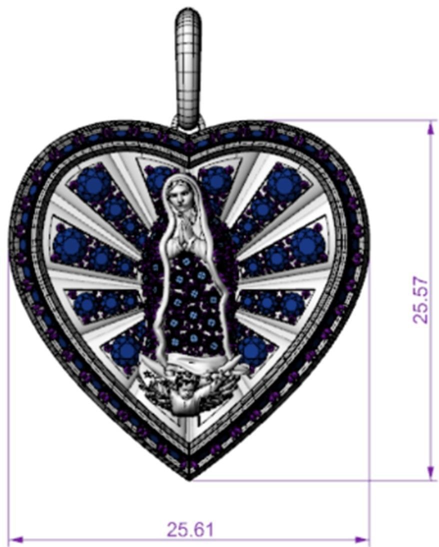 Virgen Guadalupe en forma de corazon 3D print model_10
