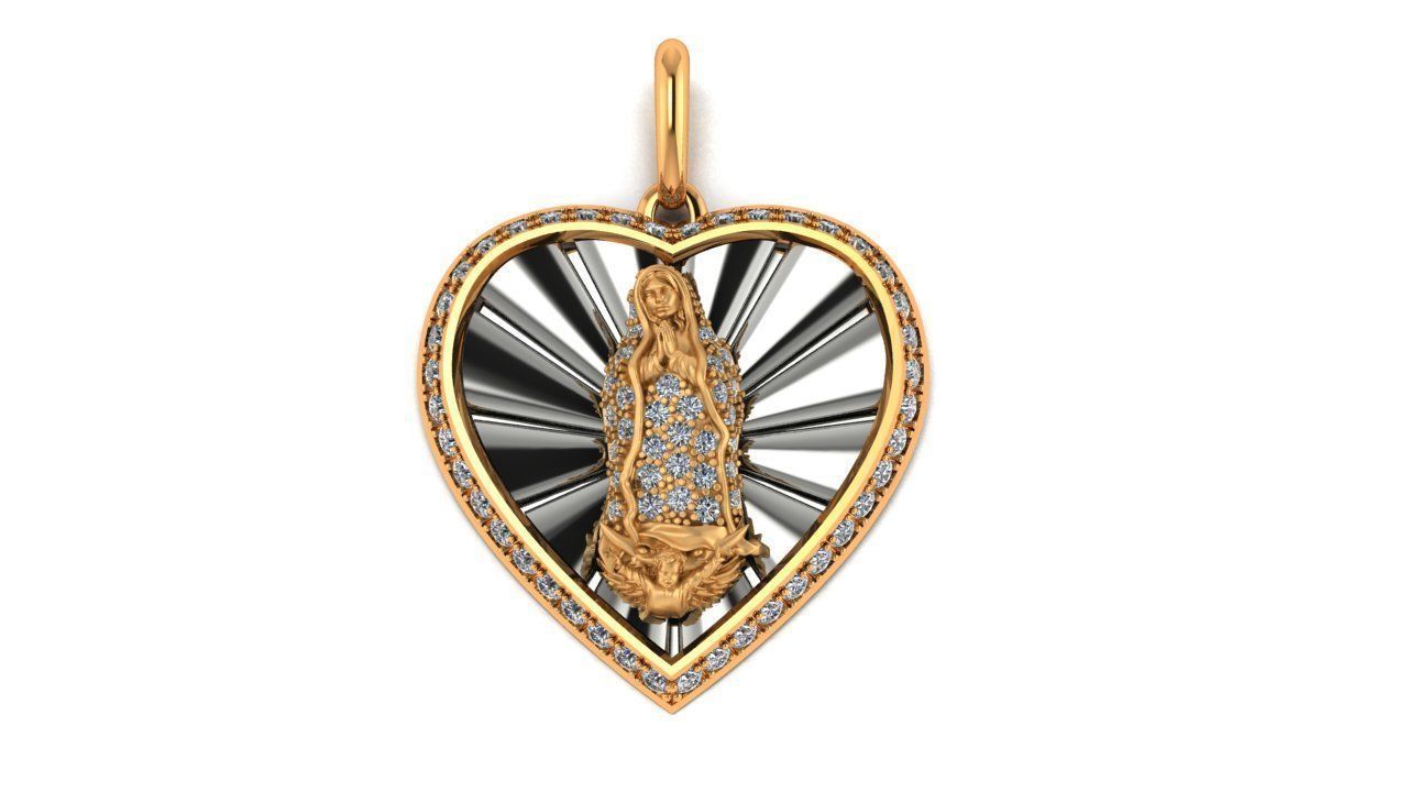 Virgen Guadalupe en forma de corazon 3D print model_7