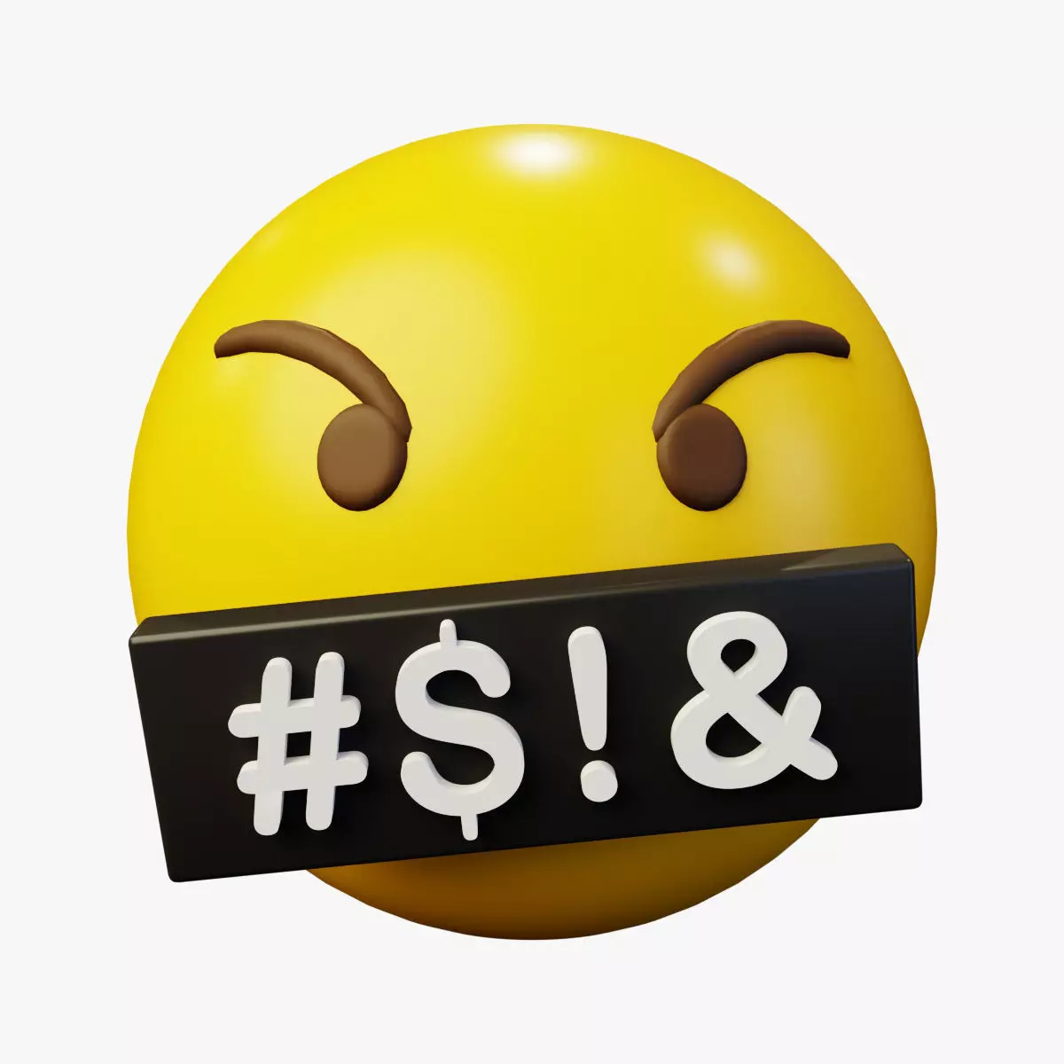 Cursing Word Censored Emoticon Emoji or Smiley 3D model_0
