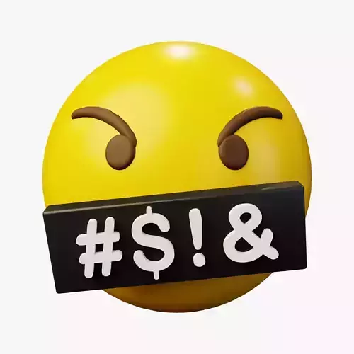Cursing Word Censored Emoticon Emoji or Smiley 3D model