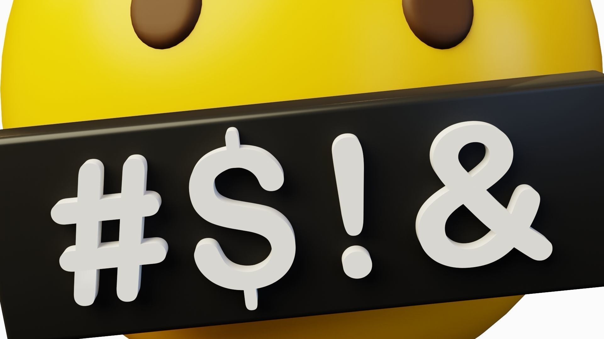 Cursing Word Censored Emoticon Emoji or Smiley 3D model_7