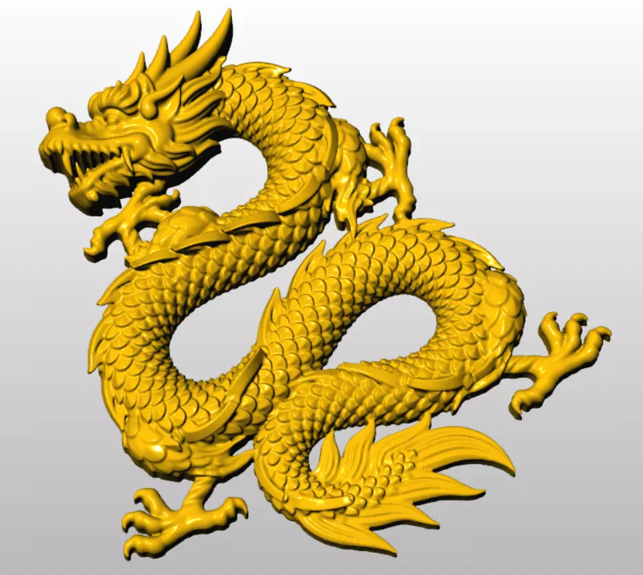 Asia china relief dragon pendant R30 3D print model