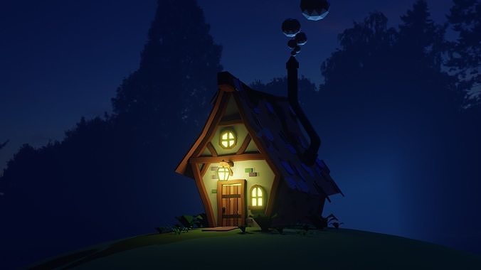 Fairy Tale Stylized Cottage House Low-poly 3D model