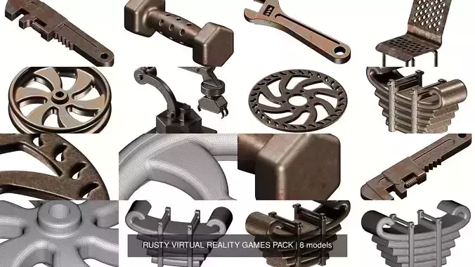 RUSTY VIRTUAL REALITY GAMES PACK 3D Model Collection