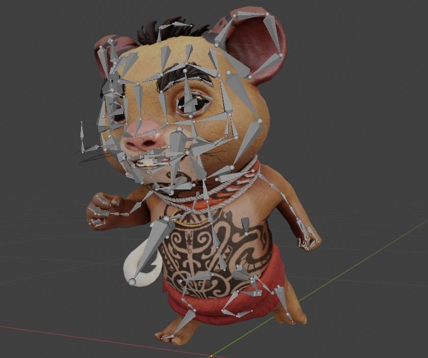 Maori Mouse - Game Ready Hero Character Low-poly 3D model_4