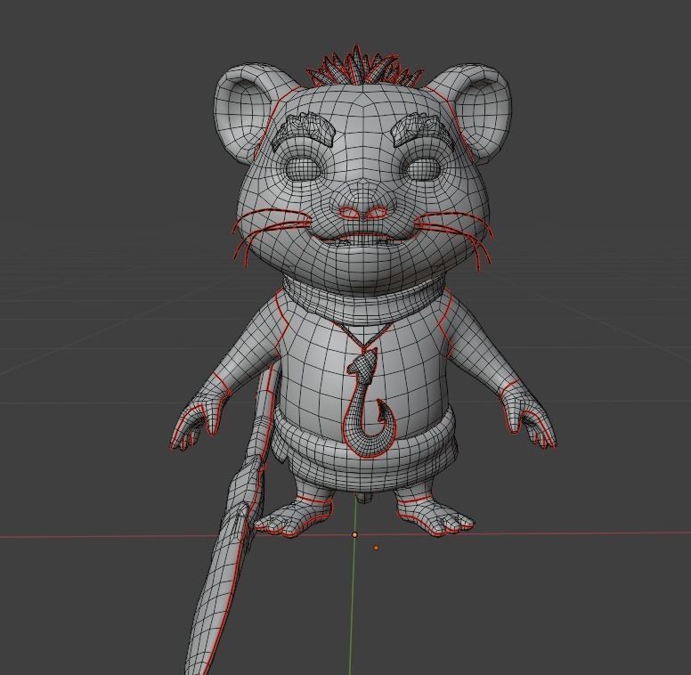 Maori Mouse - Game Ready Hero Character Low-poly 3D model_3