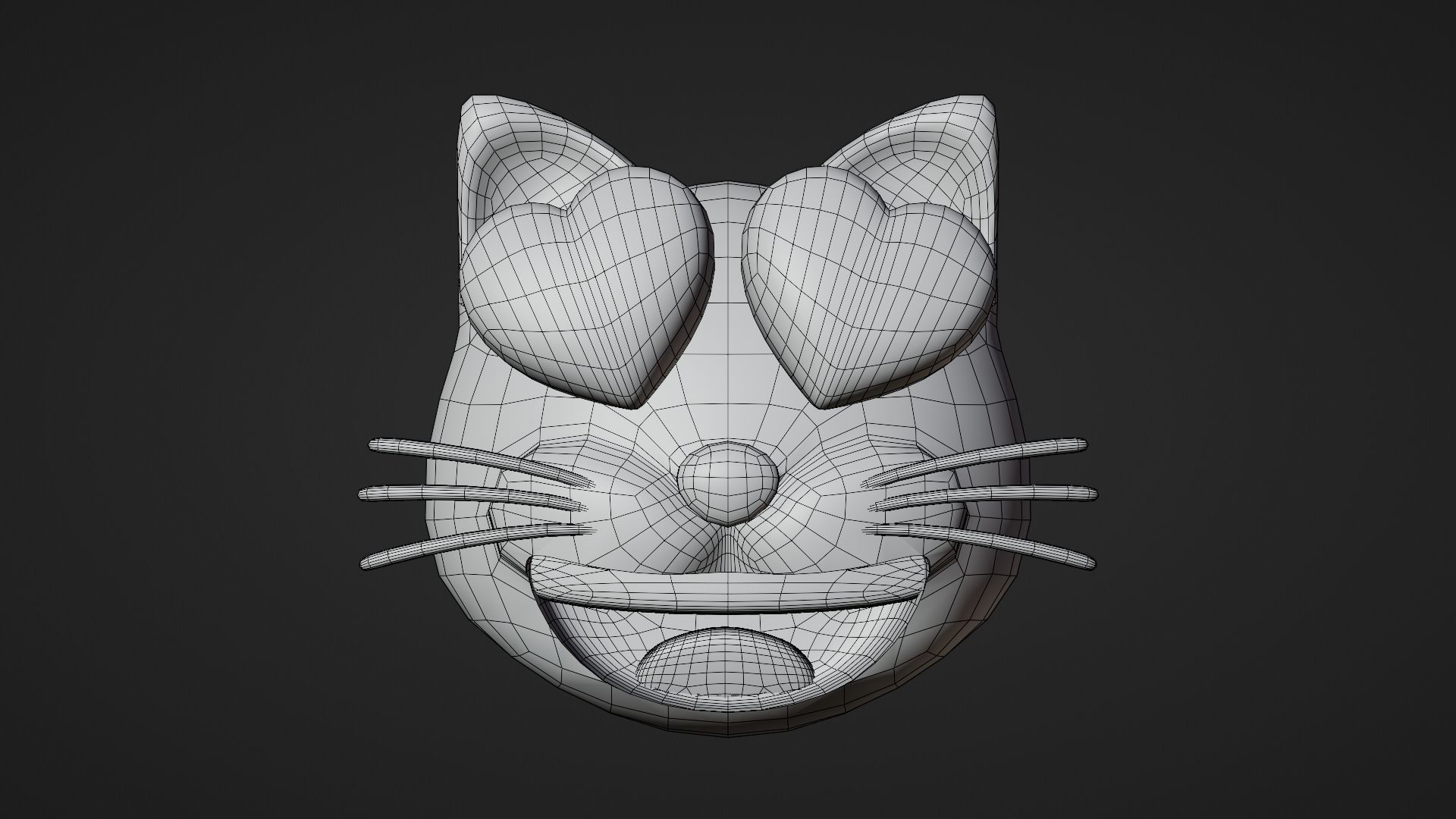 Heart eyes Cat Emoticon Emoji or Smiley 3D model_10