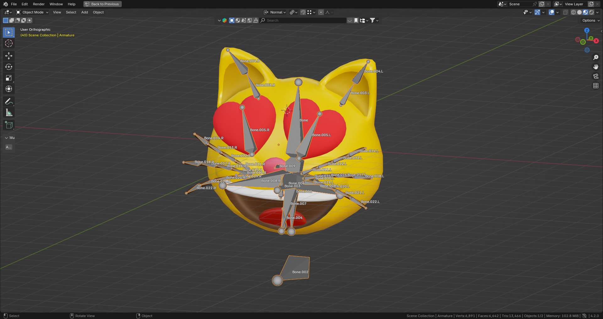 Heart eyes Cat Emoticon Emoji or Smiley 3D model_8