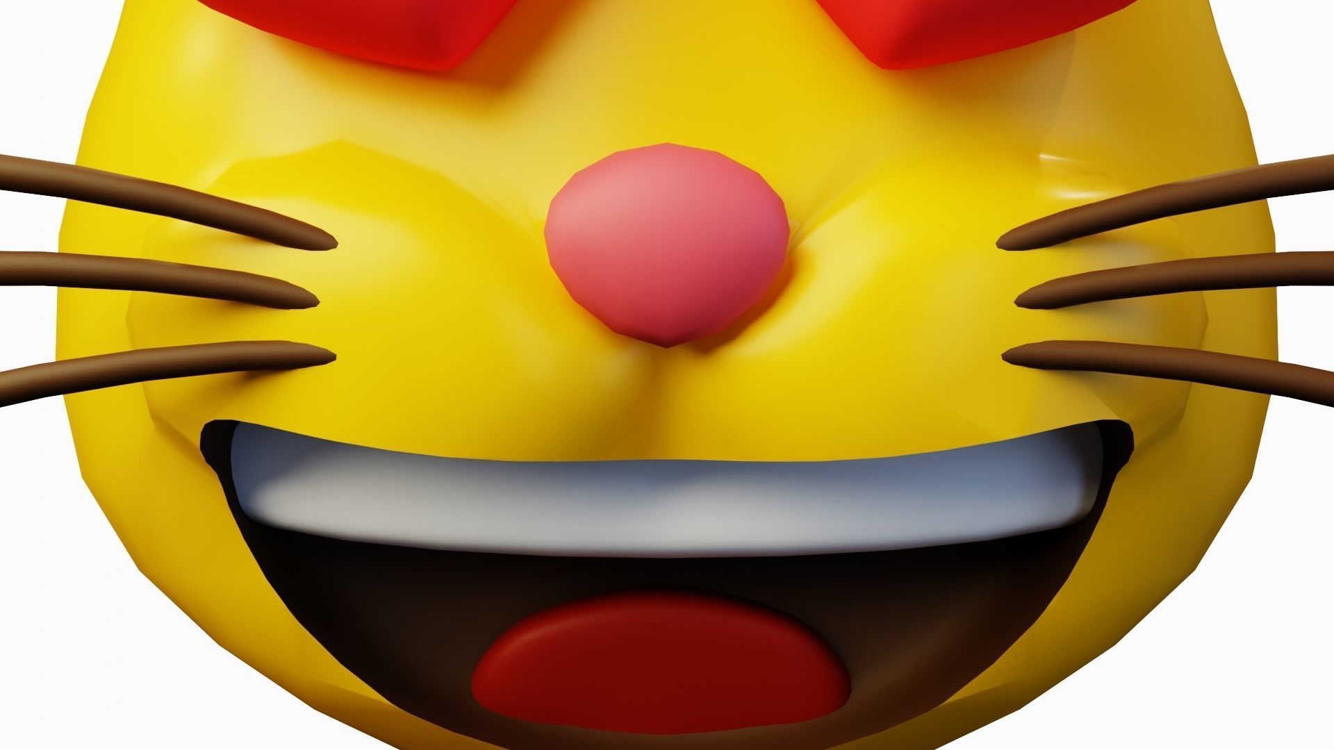 Heart eyes Cat Emoticon Emoji or Smiley 3D model_7